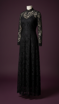 Lace maxi dress in midnight black