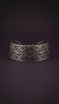Filigree choker in shadowed silver